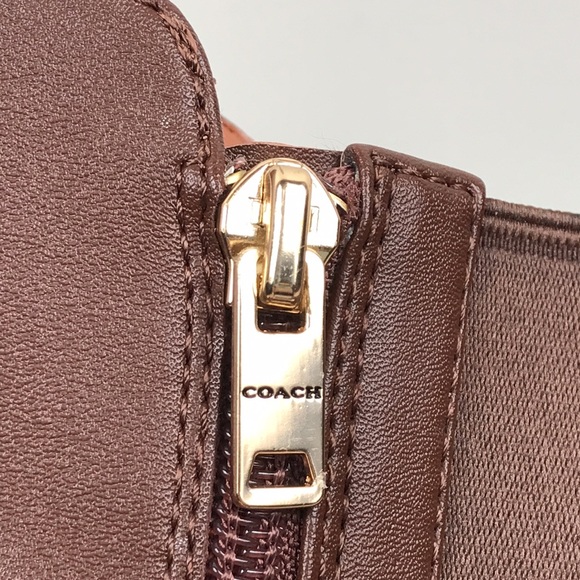 COACH Farrah Brown Leather Tall Riding Boots Logo Buckle NEW NWOB - Picture 11 of 15